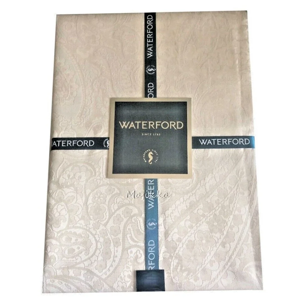 Waterford Paisley Fabric Tablecloth 70x84 Ivory Thanksgiving Christmas Easter